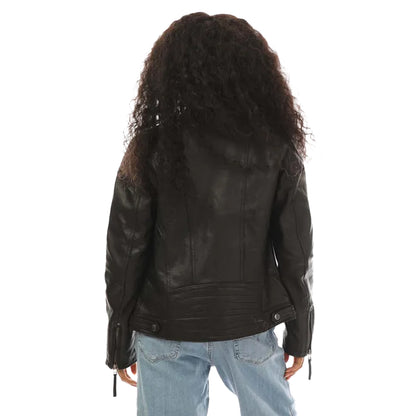 Black - Back - Vero Moda Womens-Ladies Faux Feather Jacket