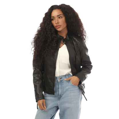 Black - Front - Vero Moda Womens-Ladies Faux Feather Jacket