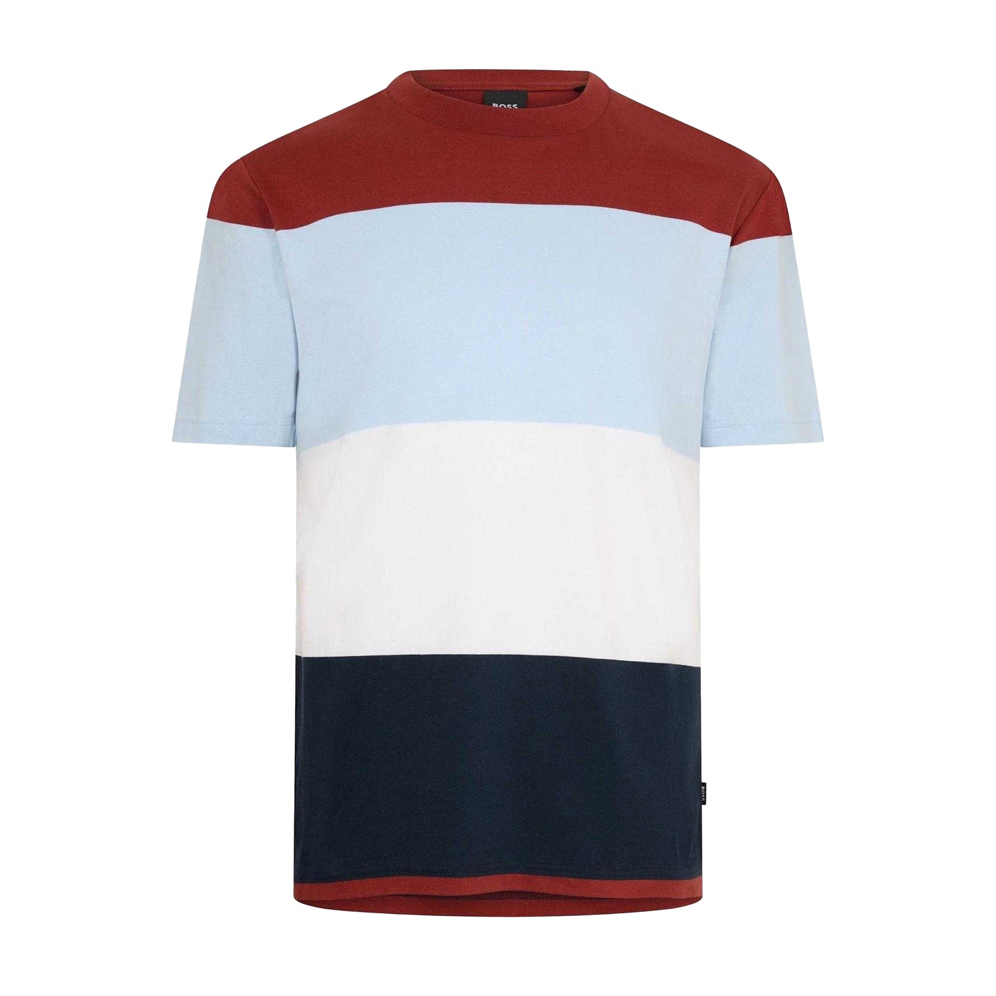 Multicoloured - Front - Boss Mens Tiburt 444 Colour Block Regular T-Shirt