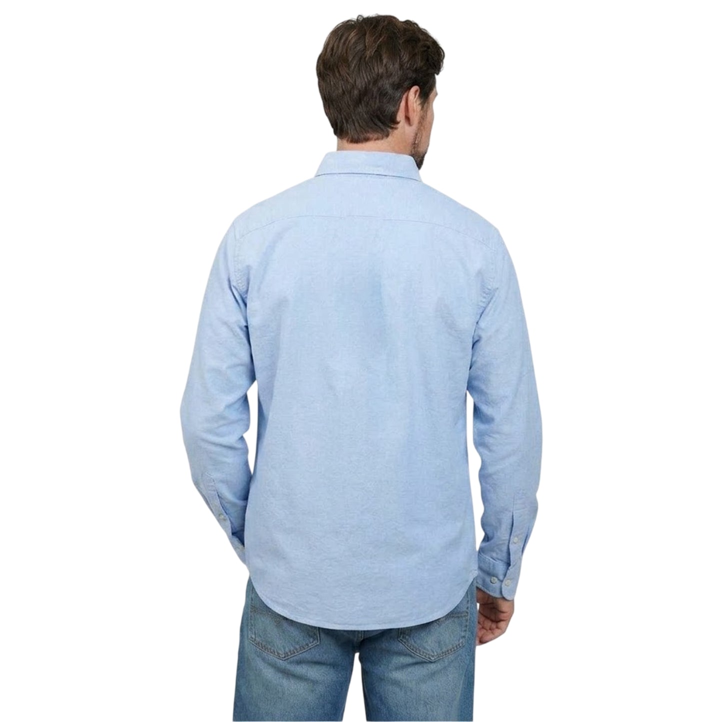 Sky Blue - Back - Howick Mens Oxford Long-Sleeved Shirt