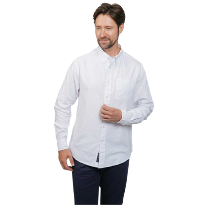 White - Front - Howick Mens Oxford Long-Sleeved Shirt