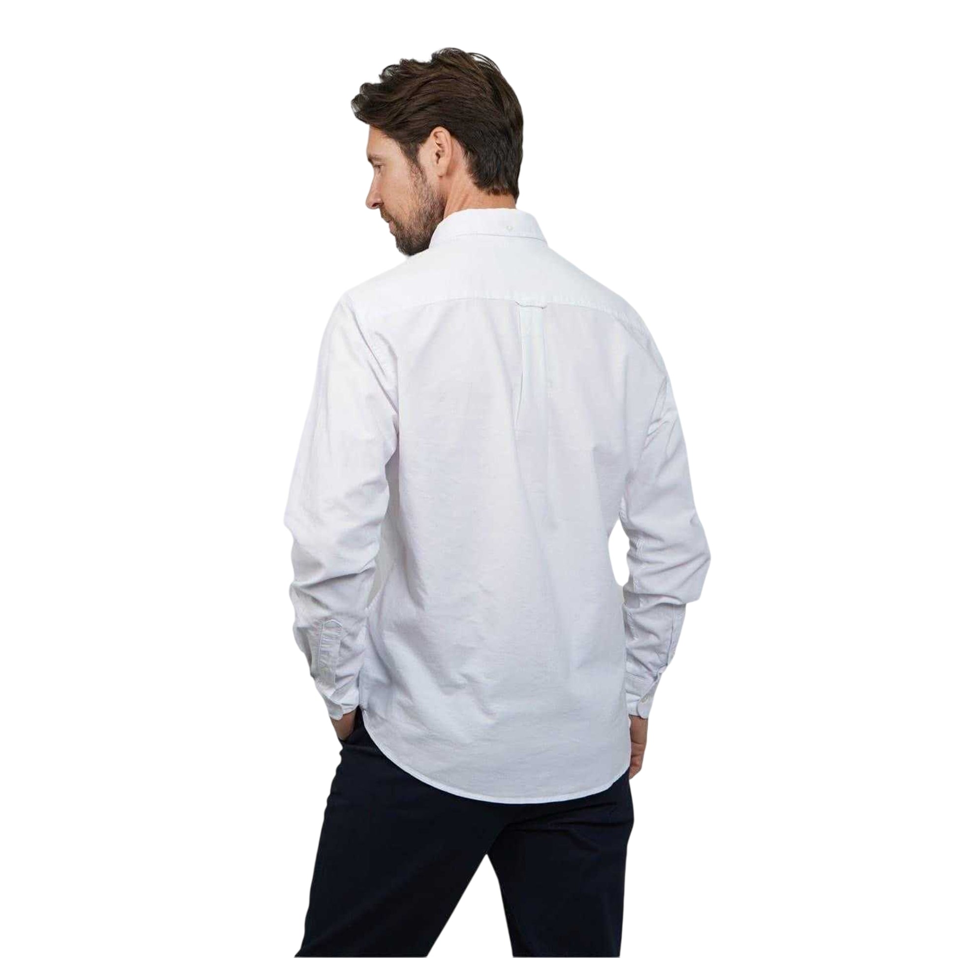 White - Back - Howick Mens Oxford Long-Sleeved Shirt