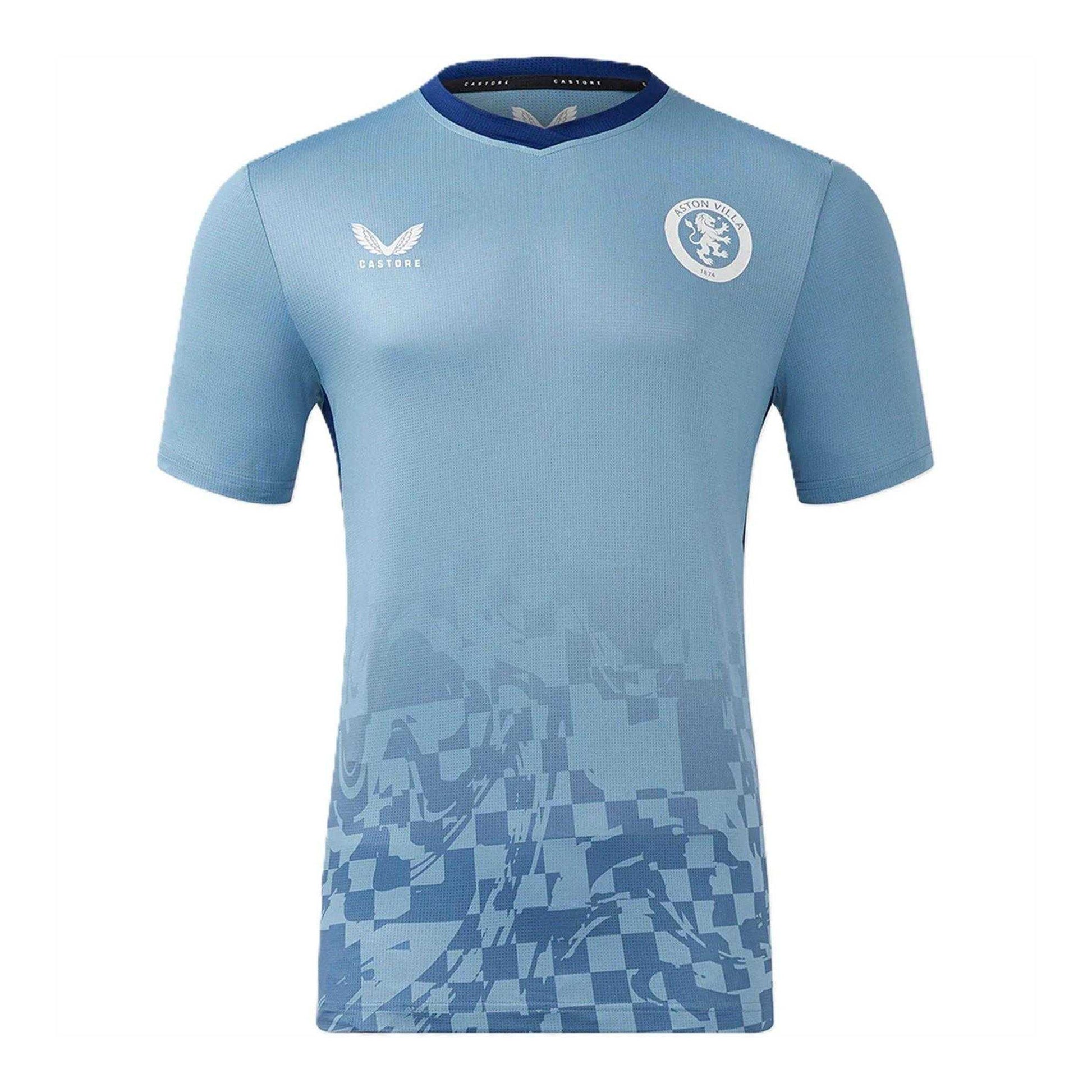Blue Shadow-Deep Depths - Front - Castore Childrens-Kids 2023-2024 Aston Villa FC Third Jersey