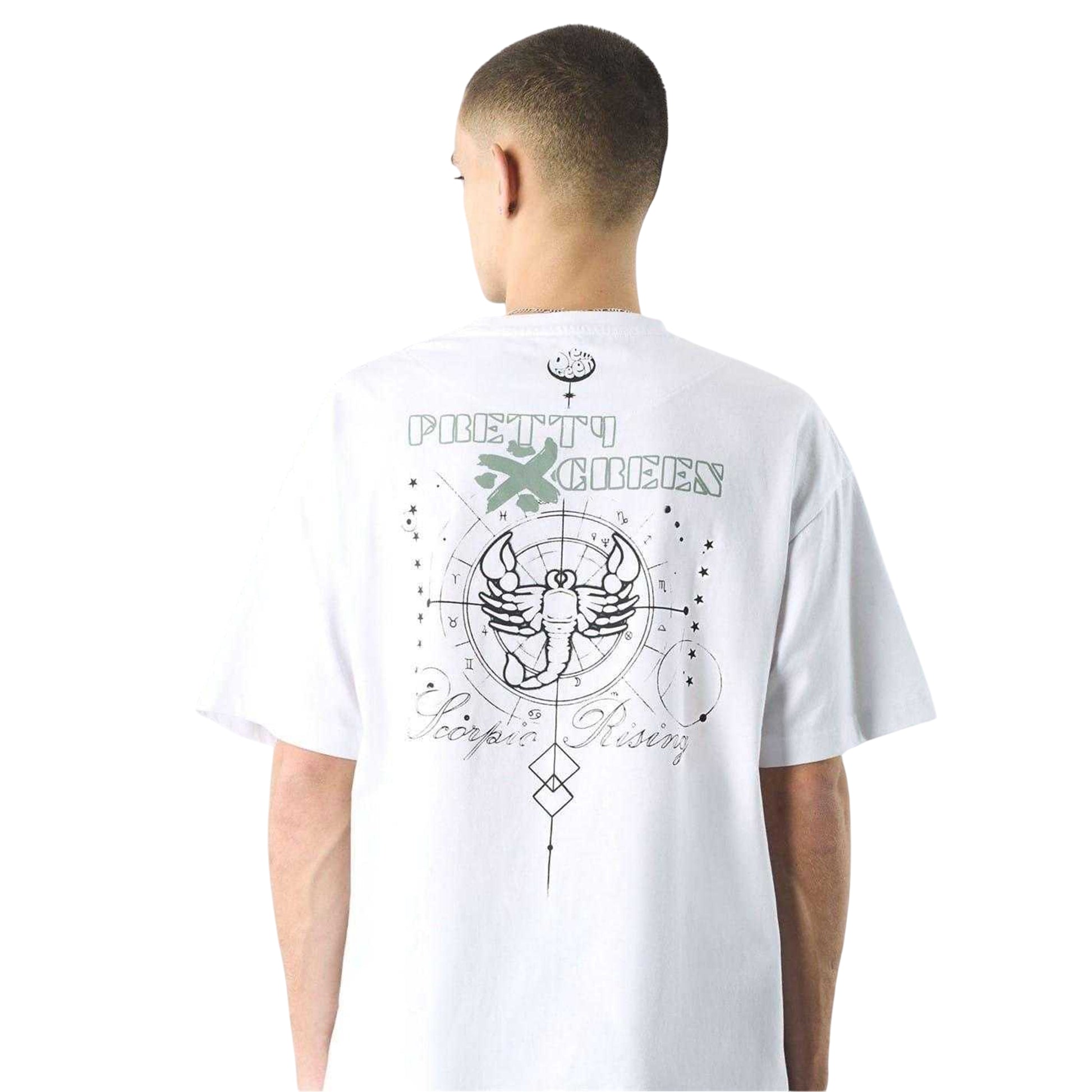 White - Back - Pretty Green Mens Rising Scorpio Crew Neck T-Shirt