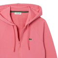 Pink - Side - Lacoste Womens-Ladies Fleece Full Zip Hoodie