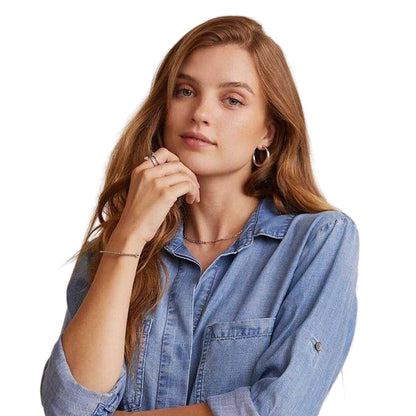 Ombre Blue - Back - Bella Dahl Womens-Ladies Denim Back Slit Relaxed Fit Long-Sleeved Shirt