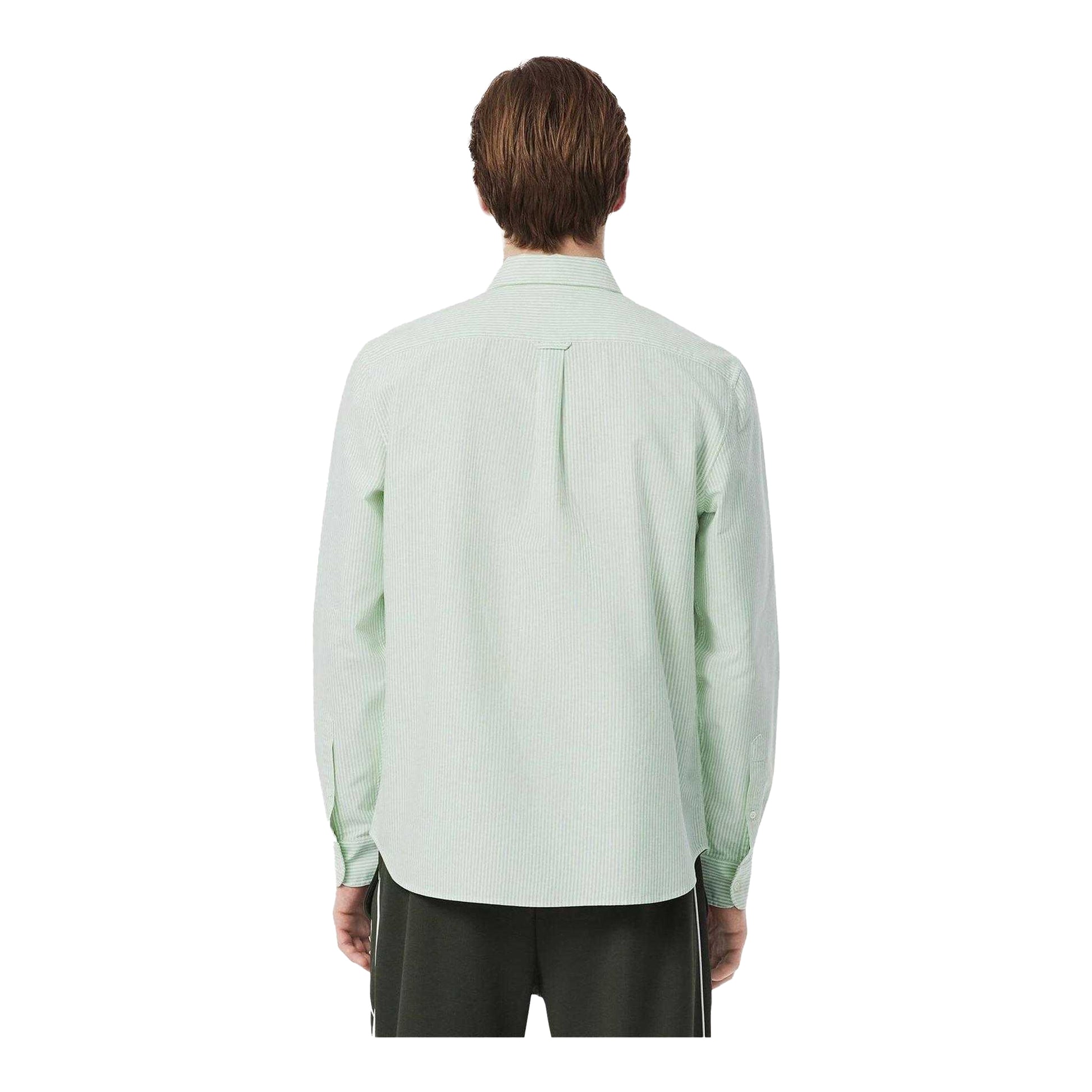White - Lifestyle - Lacoste Mens Striped Oxford Shirt