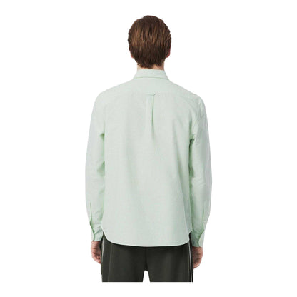 White - Lifestyle - Lacoste Mens Striped Oxford Shirt