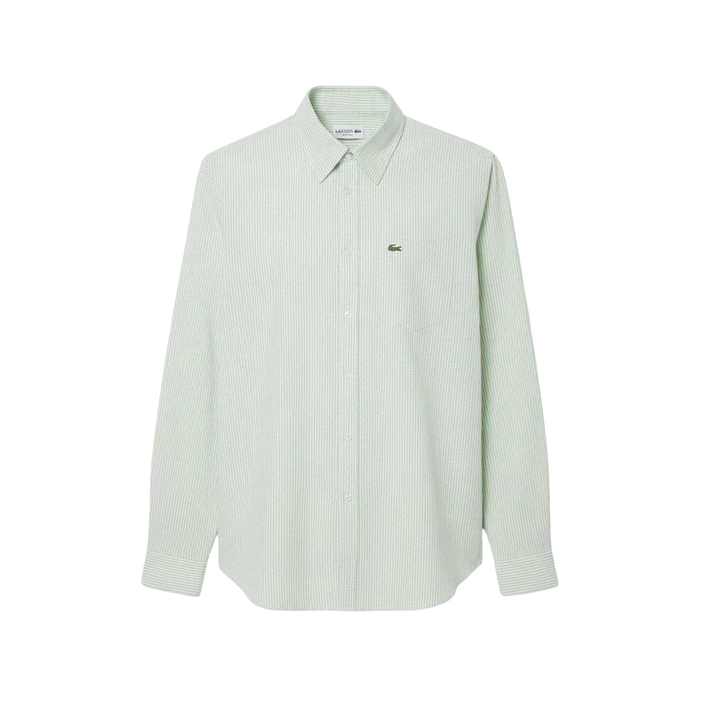 White - Front - Lacoste Mens Striped Oxford Shirt