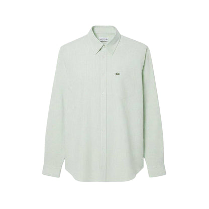 White - Front - Lacoste Mens Striped Oxford Shirt