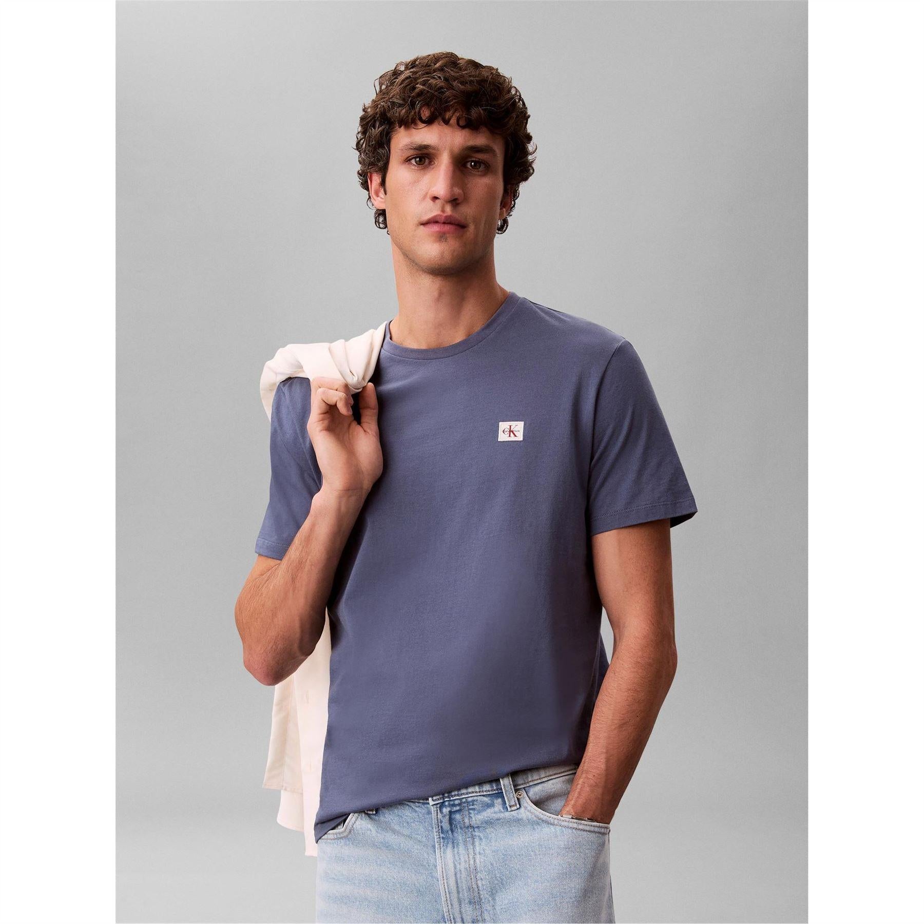 Nomad - Back - Calvin Klein Mens Box Logo Cotton Crew Neck Regular T-Shirt