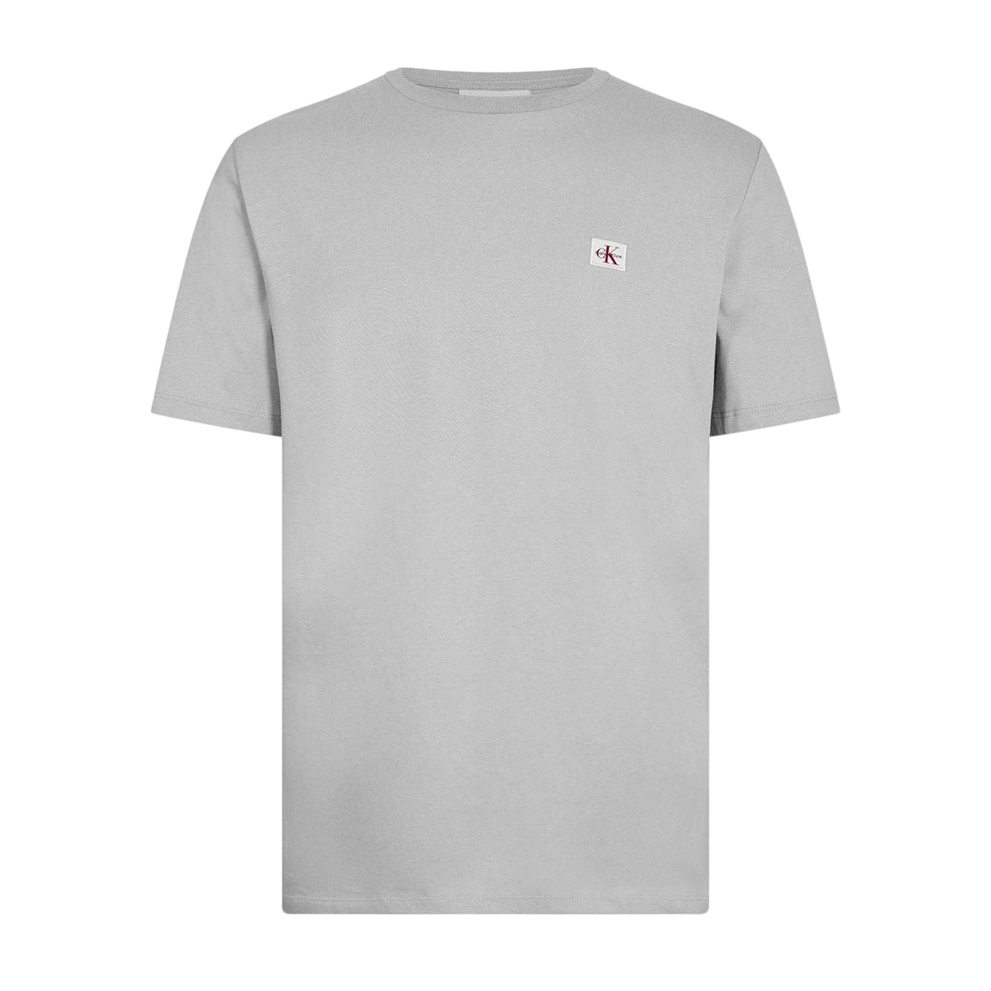 Frost Gray - Front - Calvin Klein Mens Box Logo Cotton Crew Neck Regular T-Shirt