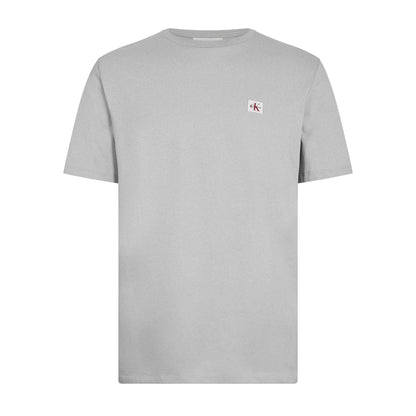 Frost Gray - Front - Calvin Klein Mens Box Logo Cotton Crew Neck Regular T-Shirt