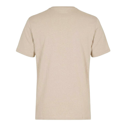 Oatmeal - Back - Calvin Klein Mens Box Logo Cotton Crew Neck Regular T-Shirt