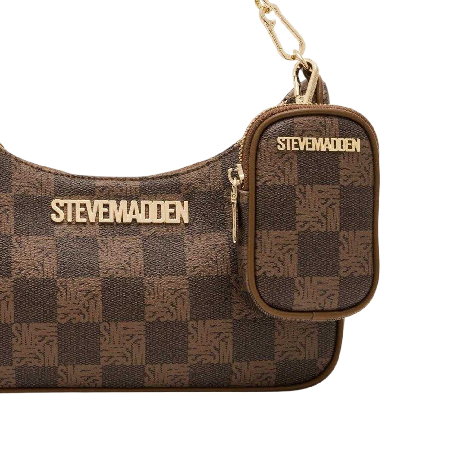 Olive-Gold - Back - Steve Madden Bvital-7 Monogram Shoulder Bag