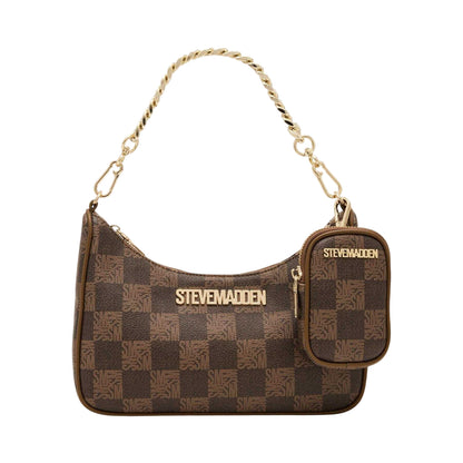Olive-Gold - Front - Steve Madden Bvital-7 Monogram Shoulder Bag