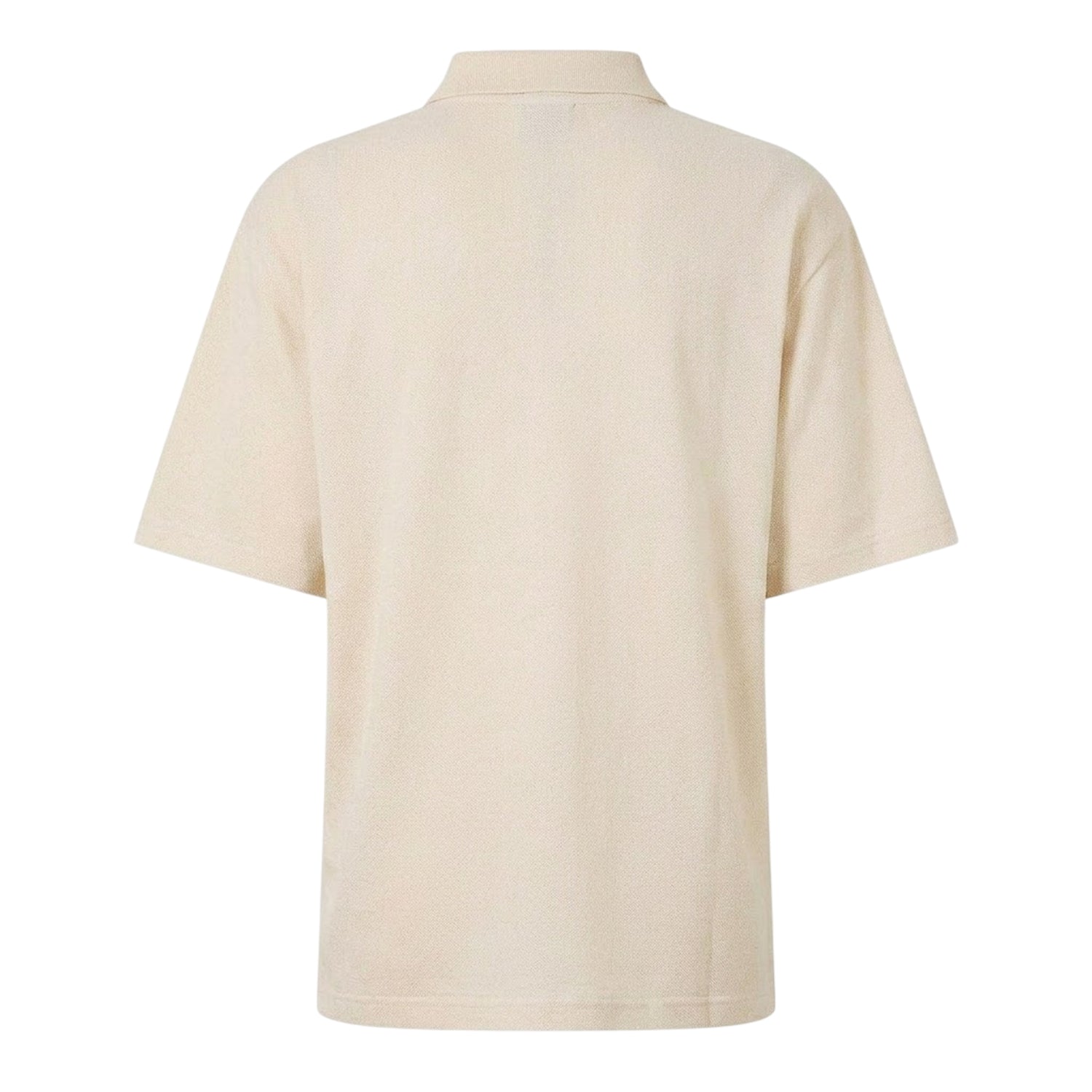 Cream - Back - Maison Kitsuné Mens Fox Oversized Short-Sleeved Polo Shirt