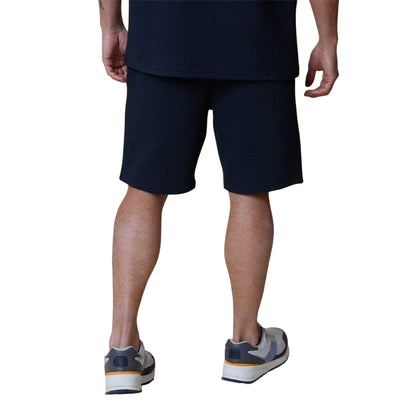 Navy - Back - Threadbare Mens Mitch Textured Shorts