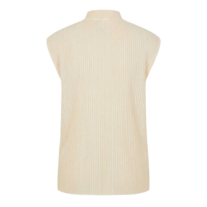 White - Back - Boss Womens-Ladies Emalla Ribbed Sleeveless Vest Top