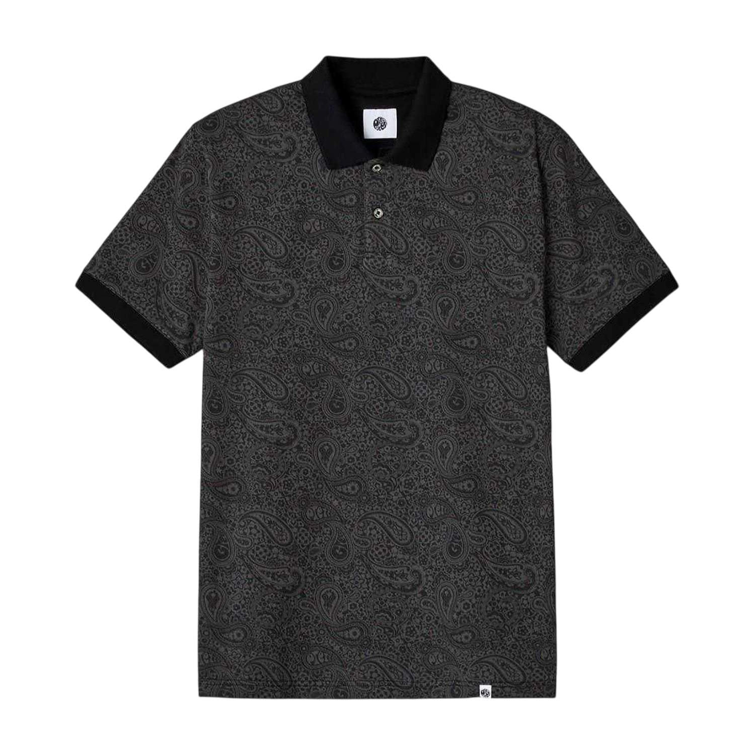 Black - Front - Pretty Green Mens Paisley Polo Shirt