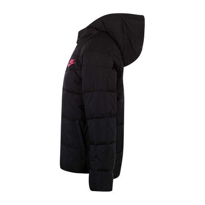 Black-Pink - Side - Nike Girls NSW Puffer Jacket