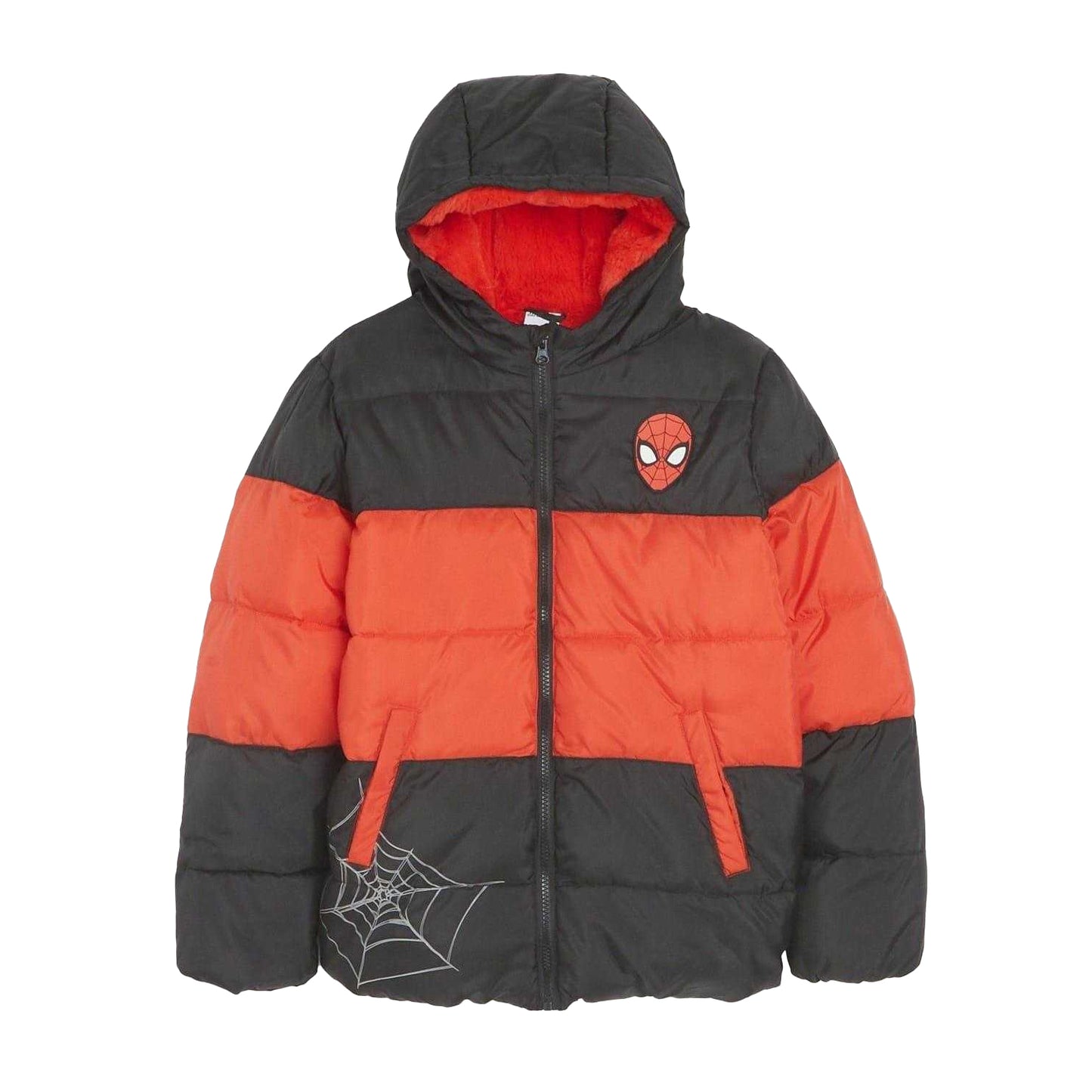 Red-Black - Front - Spider-Man Boys Padded Puffer Jacket