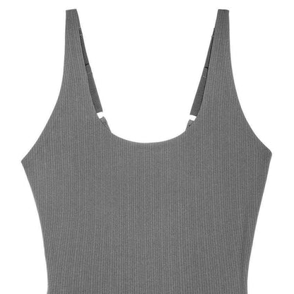 Smoke - Back - Wolford Womens-Ladies Rib Knit Bodysuit