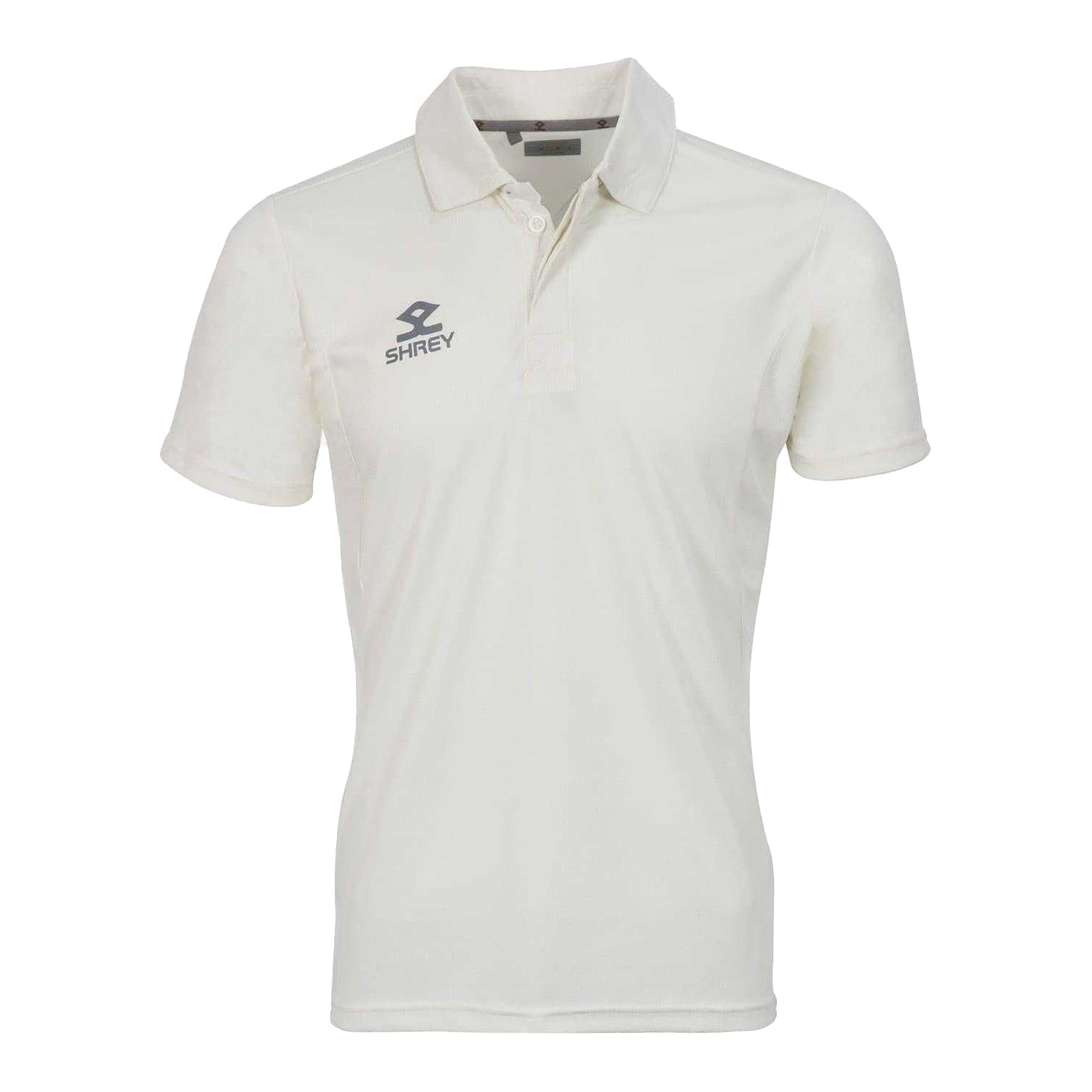 Off White - Front - Shrey Mens Playing Performance Cricket Polo Shirt