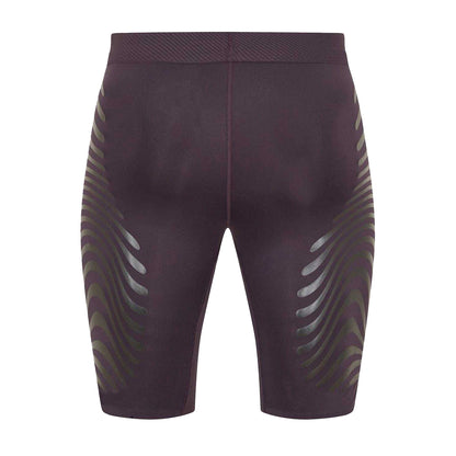 Aurora Black - Back - Adidas Womens-Ladies Wavy Striped Running Shorts