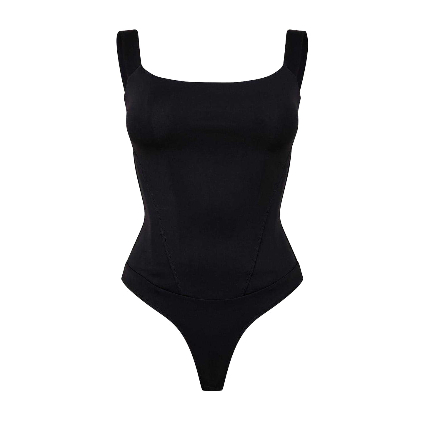 Black - Front - Good American Womens-Ladies Corsey Bodysuit