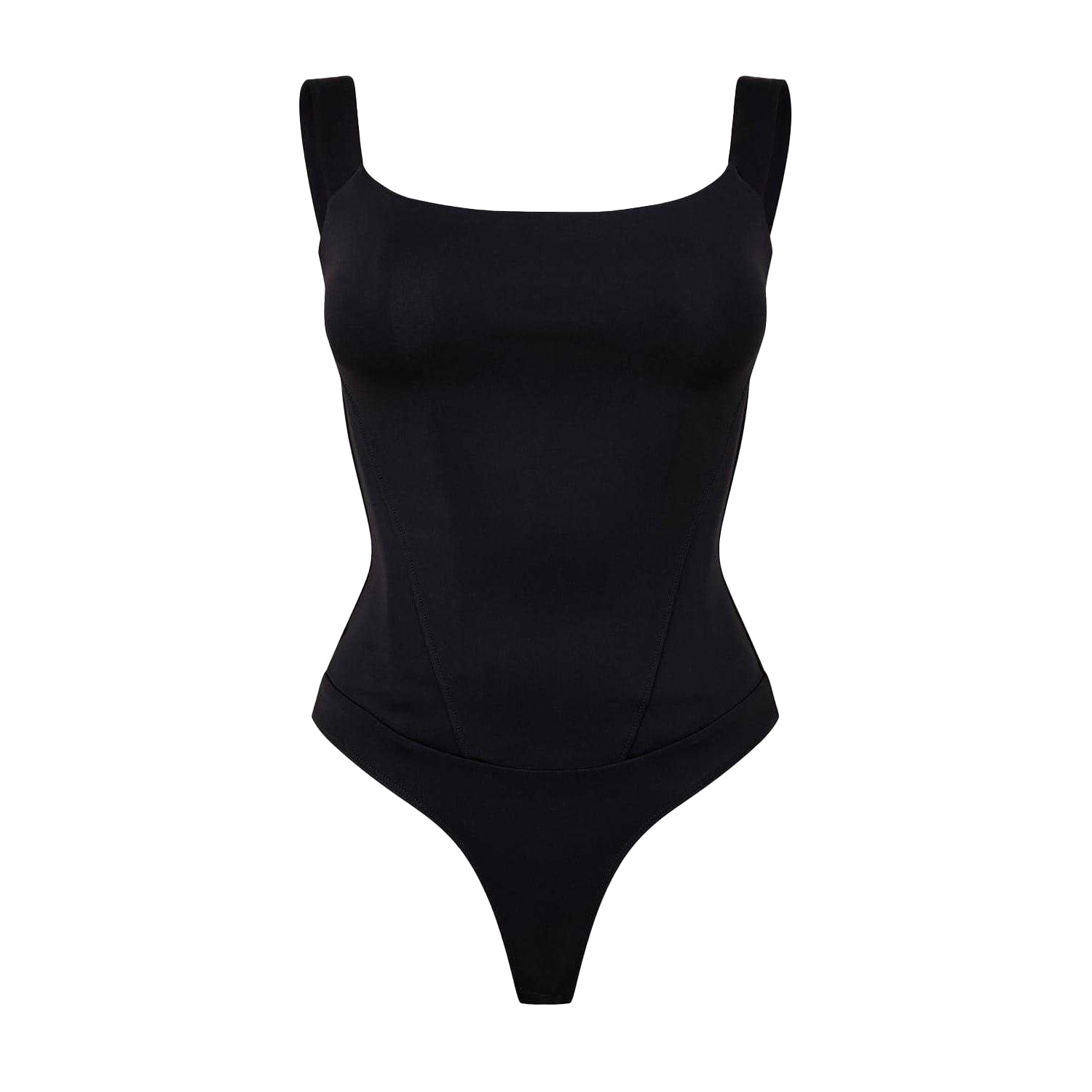 Black - Front - Good American Womens-Ladies Corsey Bodysuit