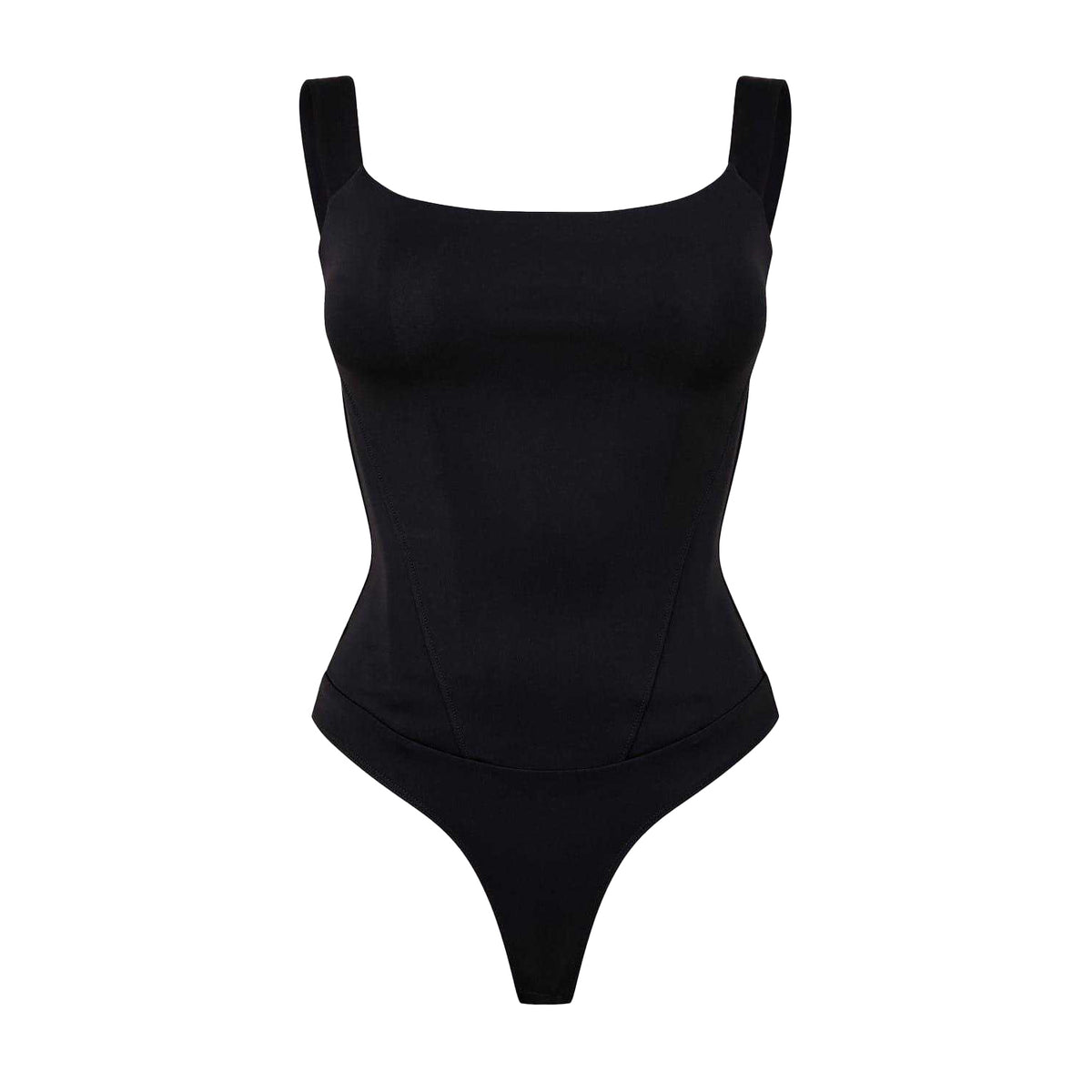 Black - Front - Good American Womens-Ladies Corsey Bodysuit