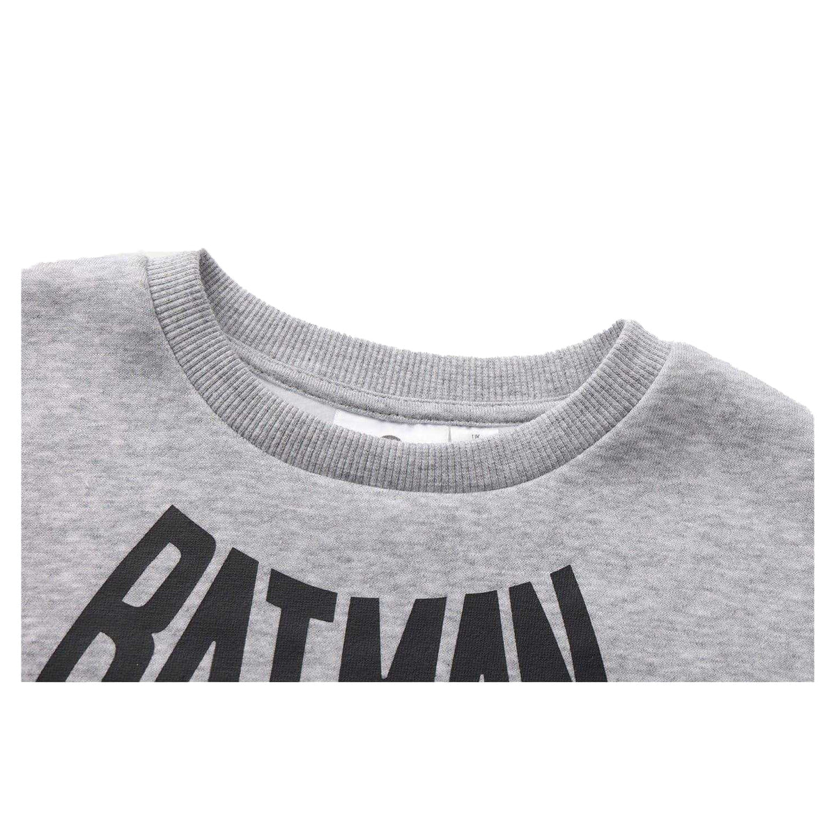 Black-Yellow - Side - Batman Boys Crew Logo Brushed Back Crew Neck Sweatshirt