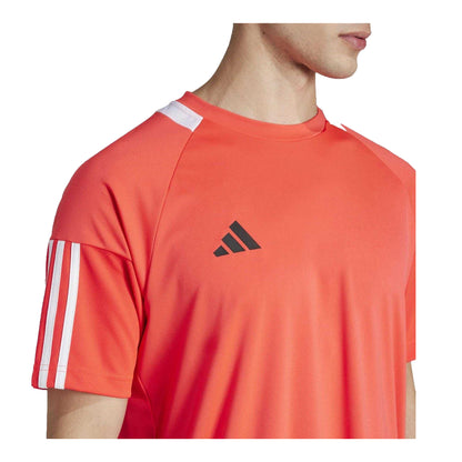 Lucid Red-White - Side - Adidas Mens Sereno T-Shirt