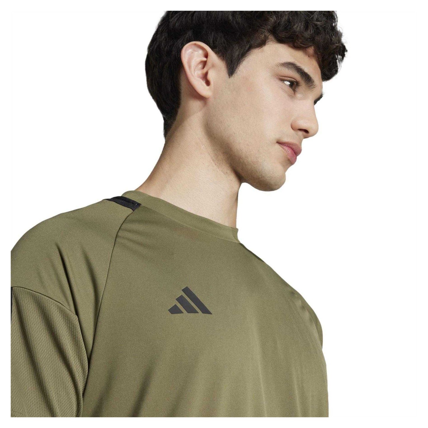 Olive Strata - Side - Adidas Mens Sereno T-Shirt
