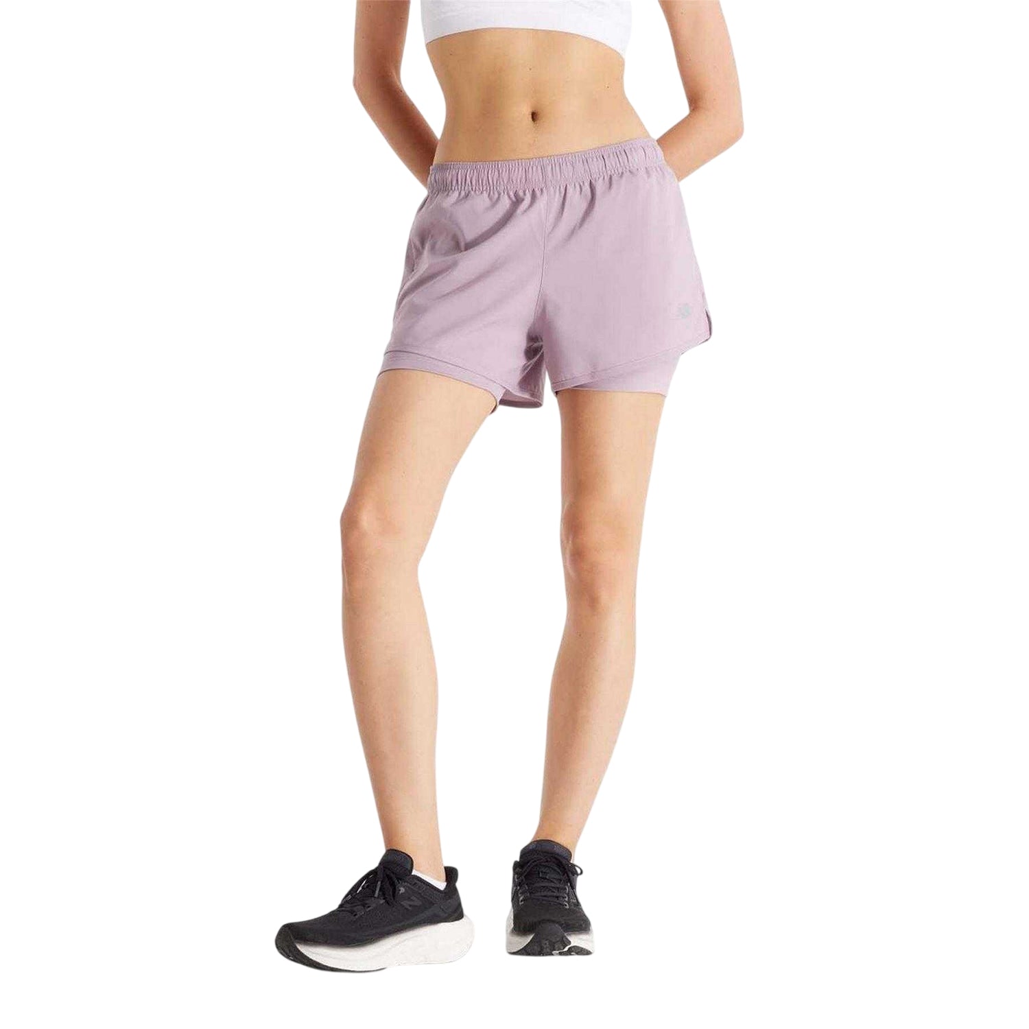 Purple - Front - New Balance Womens-Ladies Essentials 2 in 1 Running Shorts