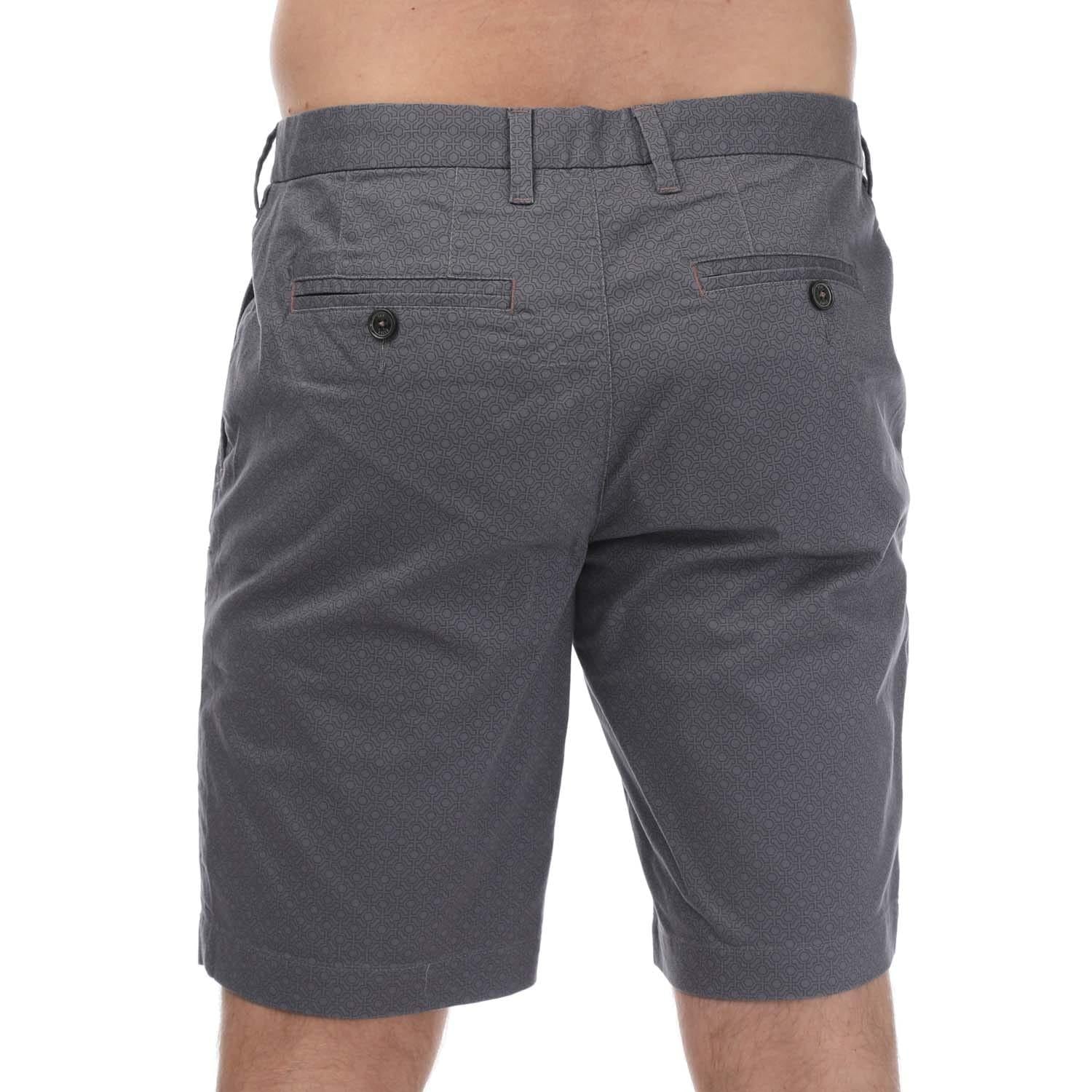 Blue - Back - Ted Baker Mens Geometric Shorts