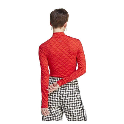 Red - Back - Adidas Womens-Ladies Logo Bodysuit