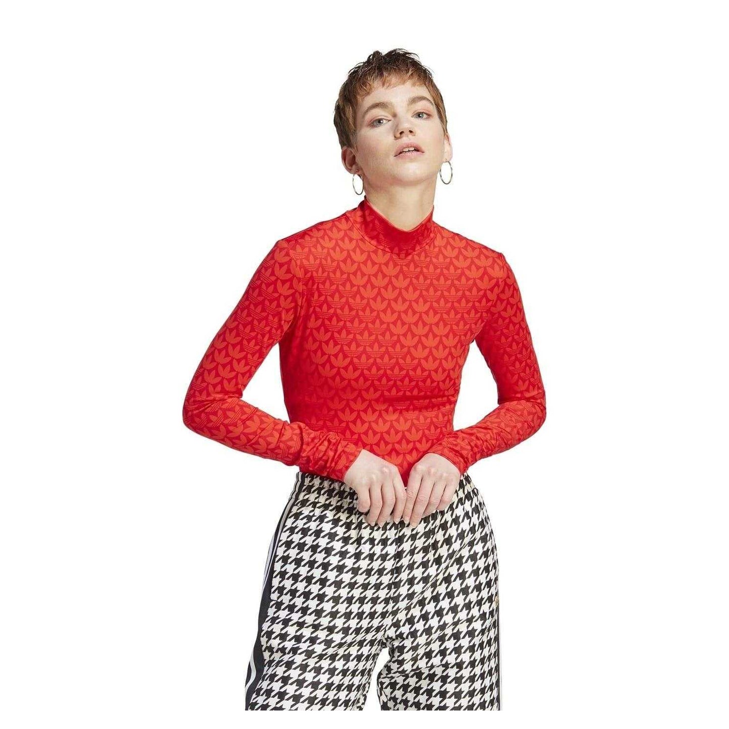Red - Lifestyle - Adidas Womens-Ladies Logo Bodysuit