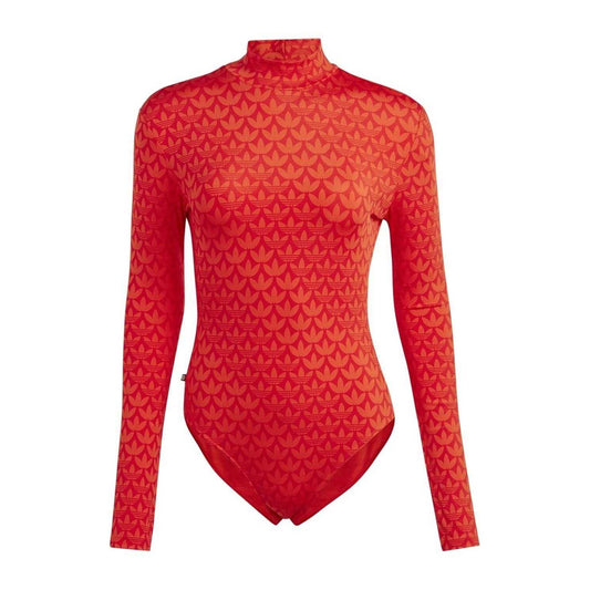 Red - Front - Adidas Womens-Ladies Logo Bodysuit