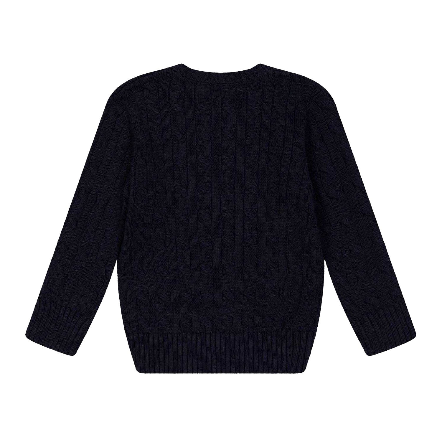 Navy - Back - Ralph Lauren Childrens-Kids Cable Knit Regular Jumper