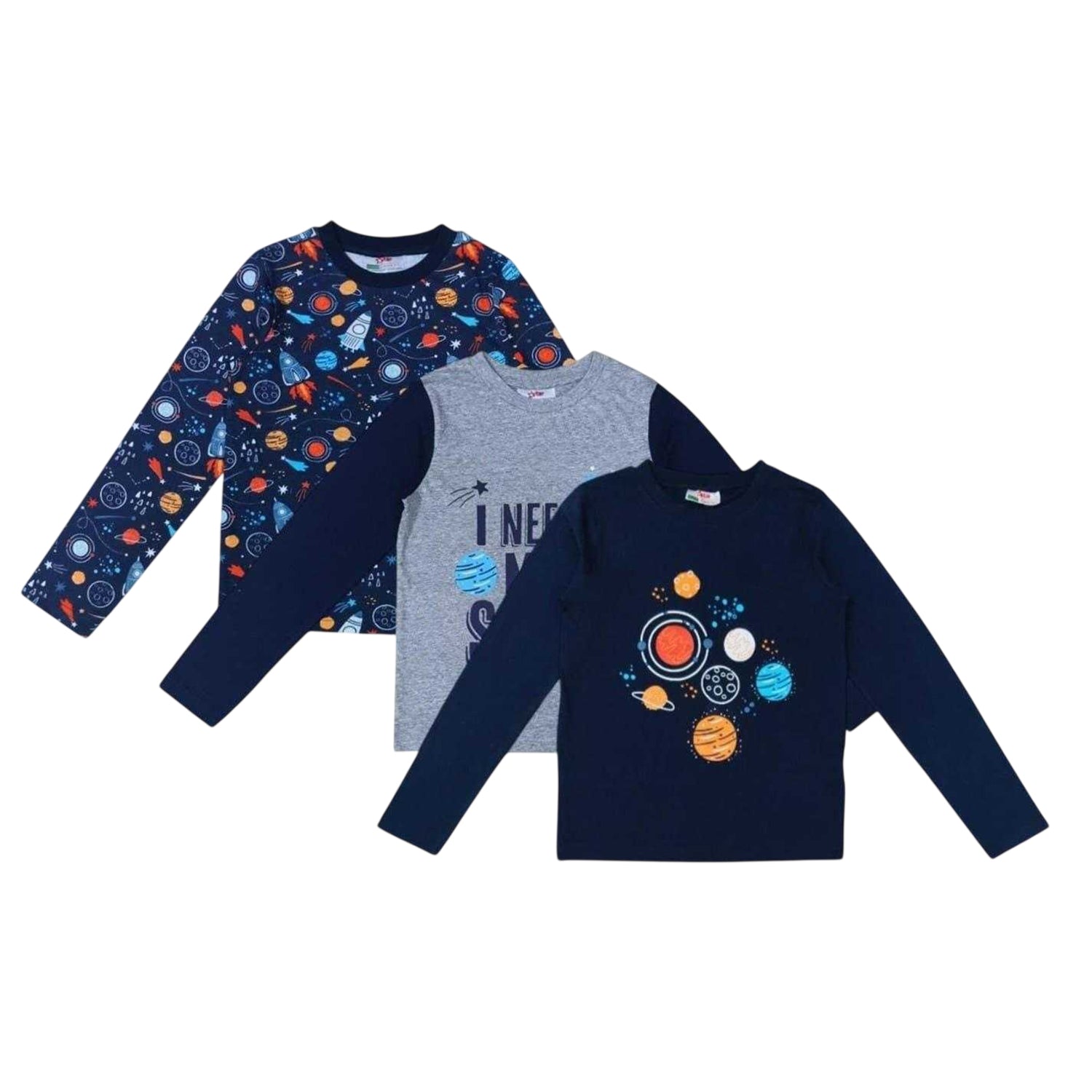 Space - Back - Star Boys Pyjama Set (Pack of 3)