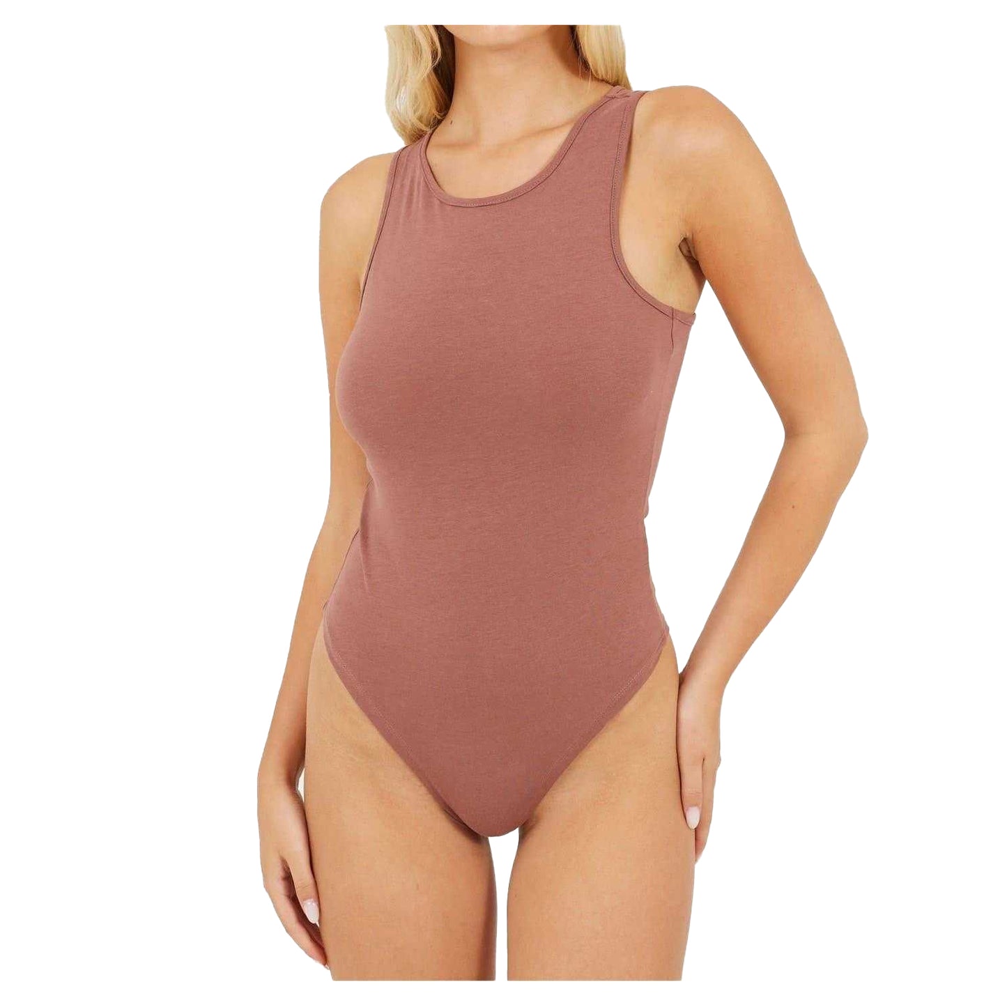 Dark Taupe - Front - Brave Soul Womens-Ladies Jersey Bodysuit
