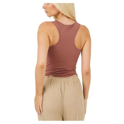 Dark Taupe - Back - Brave Soul Womens-Ladies Jersey Bodysuit