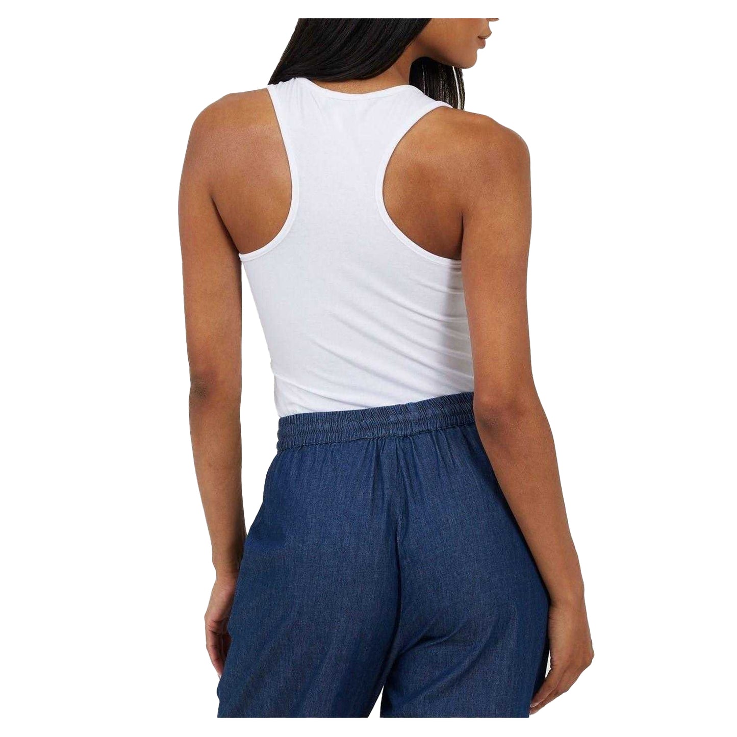 White - Back - Brave Soul Womens-Ladies Jersey Bodysuit