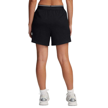 Black - Back - Under Armour Womens-Ladies Meridian Ribbed Relaxed Fit Running Shorts