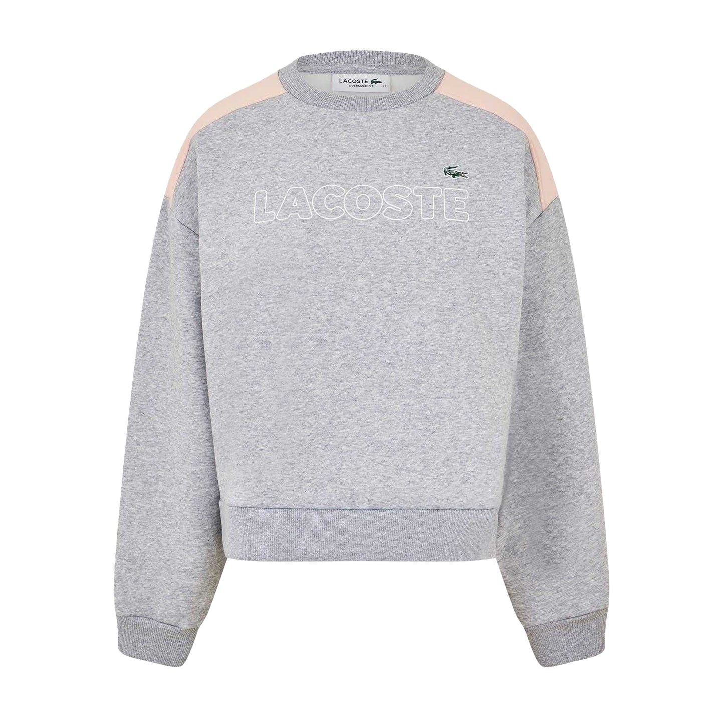 Silver - Front - Lacoste Womens-Ladies Relaxed Fit Sweatshirt