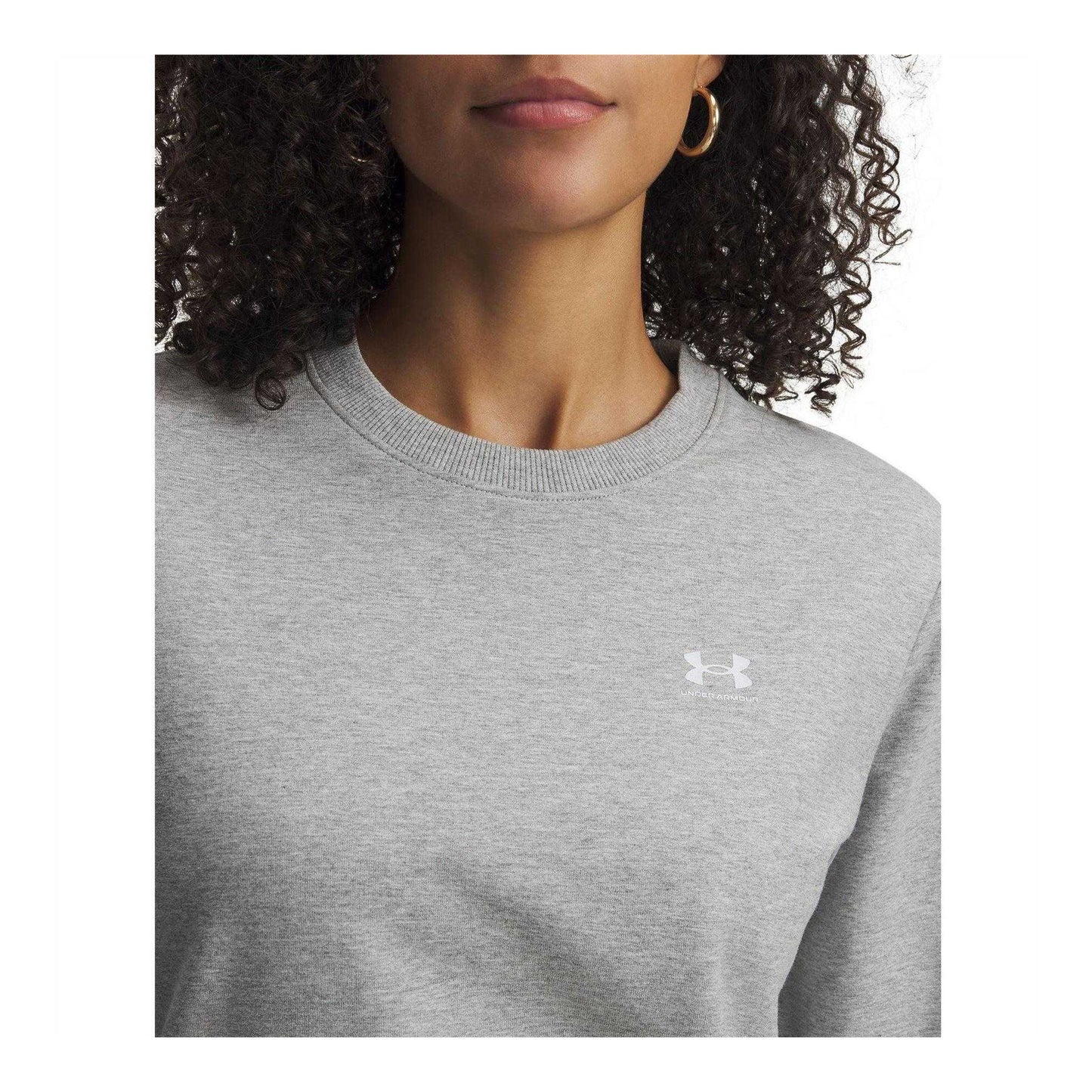 Frost Gray - Side - Under Armour Womens-Ladies Terry Towel Sweatshirt