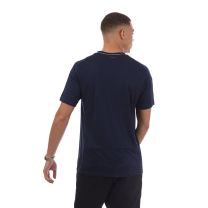 Navy - Back - Adidas Mens France V Neck Regular Football Jersey