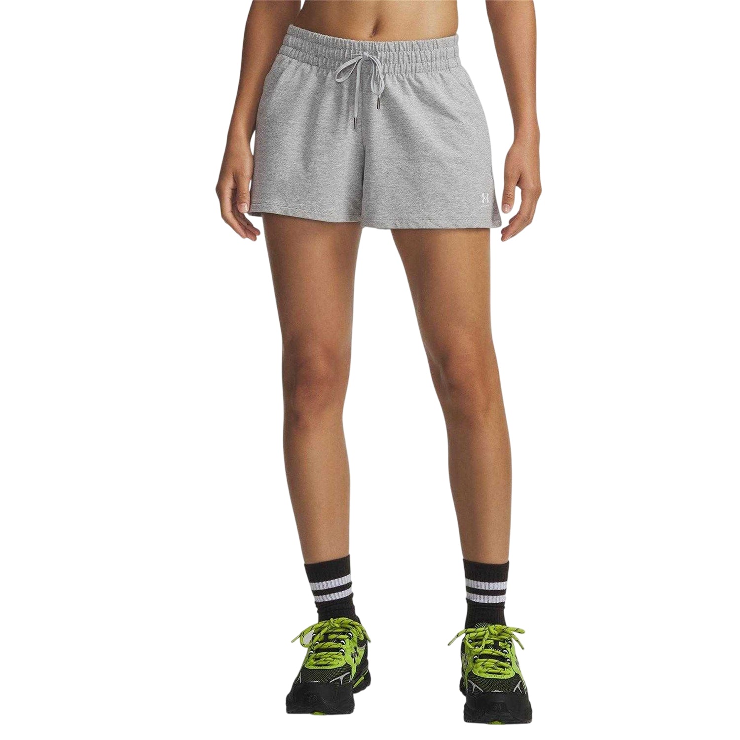 Grey - Front - Under Armour Womens-Ladies Terrycloth Shorts